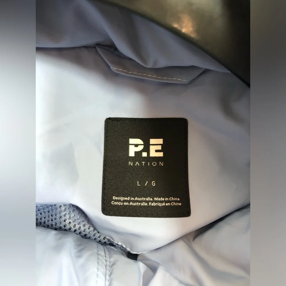 P.E Nation Blue, Taupe & White Colorblock shelter Jacket L/G